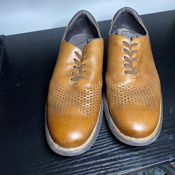 Cole Haan ZeroGrand 2.0 C25351 Mens Shoes size 11 Brown Oxford Lined Laser - Picture 2 of 11